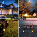 Luminária Solar de Chama para Jardim Led com Painel Solar