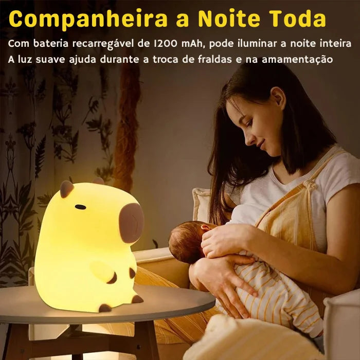 Luminária noturna fofa de capivara