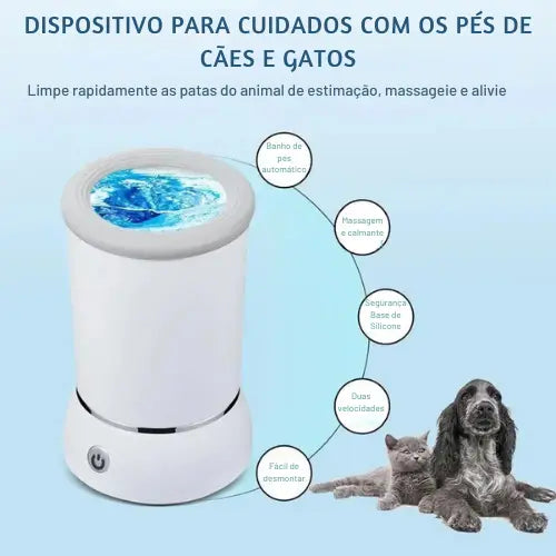 Lavadora automática de patas para cães e gatos - Limpeza Rápida, Sem Bagunça | A Solução contra Patas Sujas