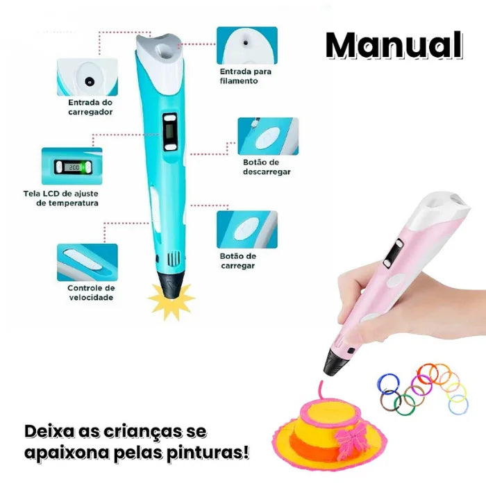 Caneta 3D Impressora Infantil