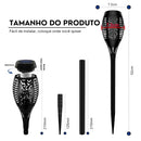 Luminária Solar de Chama para Jardim Led com Painel Solar