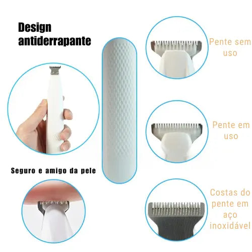 Máquina de Corte Elétrica Pet Silenciosa USB, Precisão Pata e Rosto