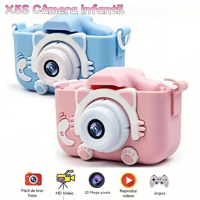 Mini câmera infantil recarregável e leve GRÁTIS Cartão SSD de 16GB
