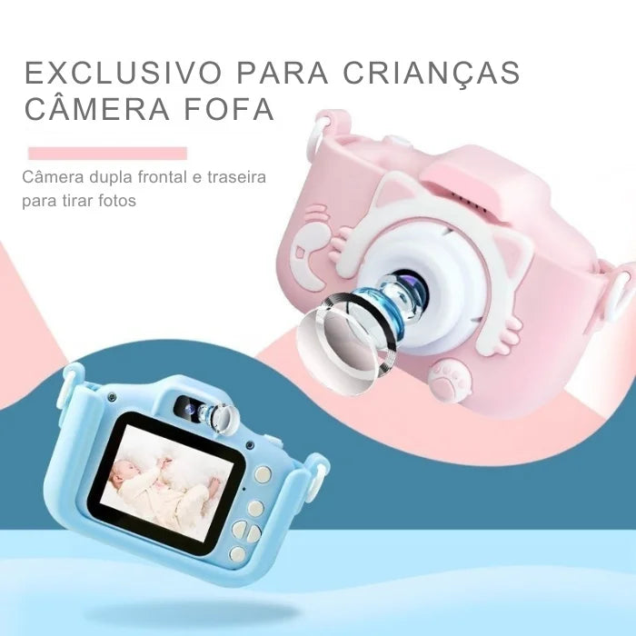 Mini câmera infantil recarregável e leve GRÁTIS Cartão SSD de 16GB