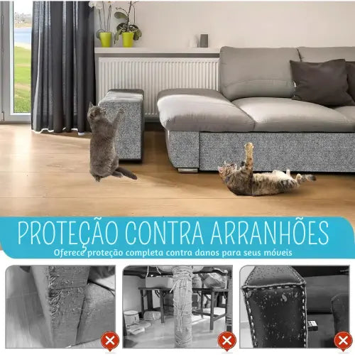 Arranhador Adesivo para Gatos 30x60cm com Carpete de Alta Fixação