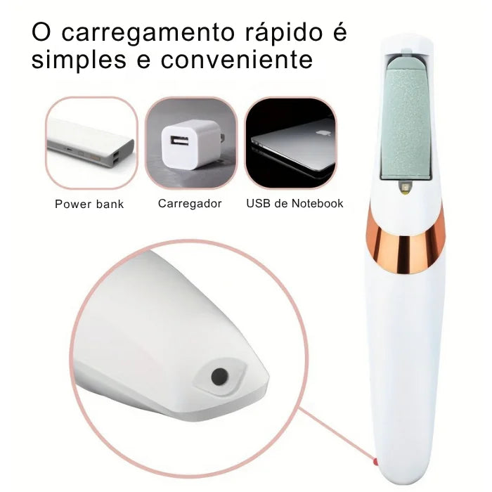 Lixador e Removedor De Calos Recarregável