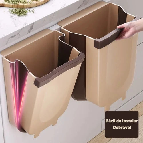 Lixeira Dobrável de Cozinha – Compacta, Prática e Higiênica
