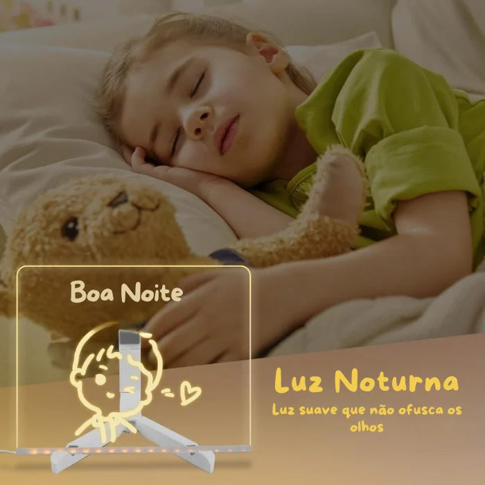Quadro de desenho com LED + canetinhas e suporte GRÁTIS
