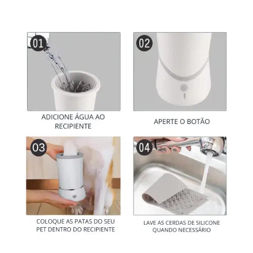 Lavadora automática de patas para cães e gatos - Limpeza Rápida, Sem Bagunça | A Solução contra Patas Sujas