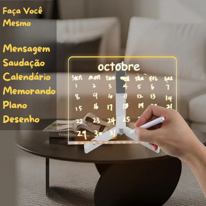 Quadro de desenho com LED + canetinhas e suporte GRÁTIS