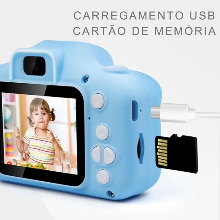 Mini câmera infantil recarregável e leve GRÁTIS Cartão SSD de 16GB