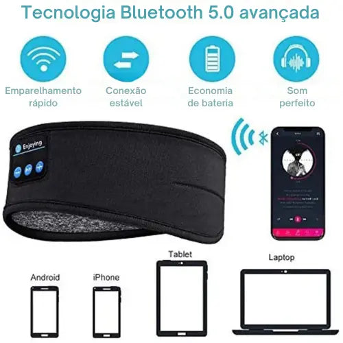 Máscara de Dormir com Fone Bluetooth Integrado – Sono Profundo e Conforto Total