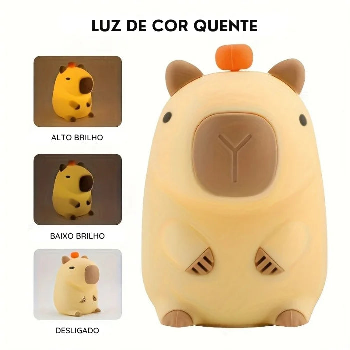 Luminária noturna fofa de capivara