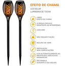 Luminária Solar de Chama para Jardim Led com Painel Solar