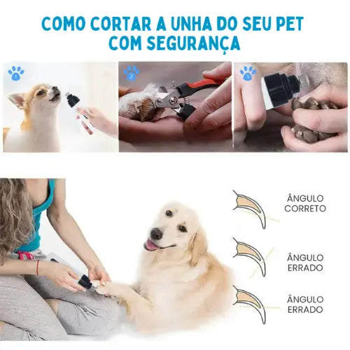 Lixador de Unha Pet Elétrico Recarregável